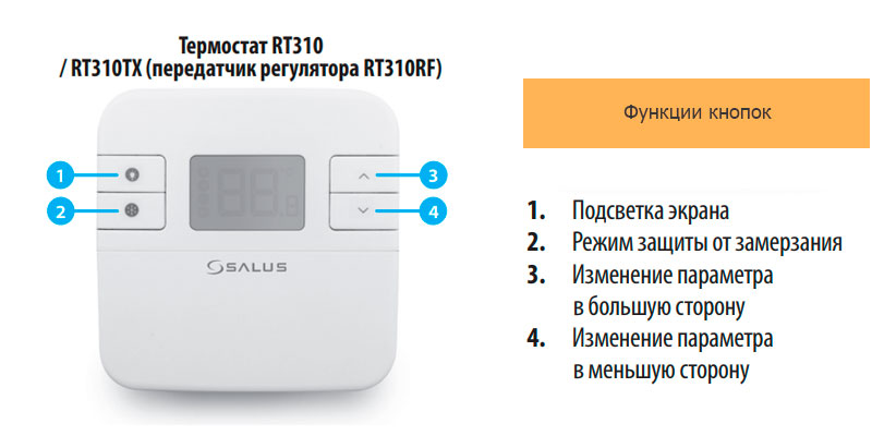 Кнопки управления Salus (Салус) RT 310