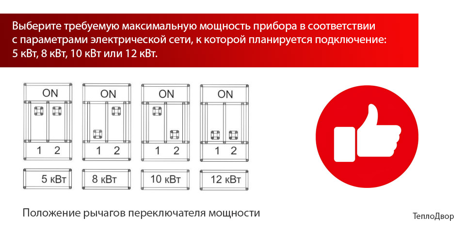 Ступени мощности котла Thermex SKIF